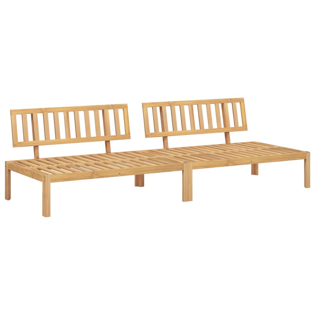 vidaXL Patio Pallet Middle Sofas 2 pcs Solid Wood Acacia-1