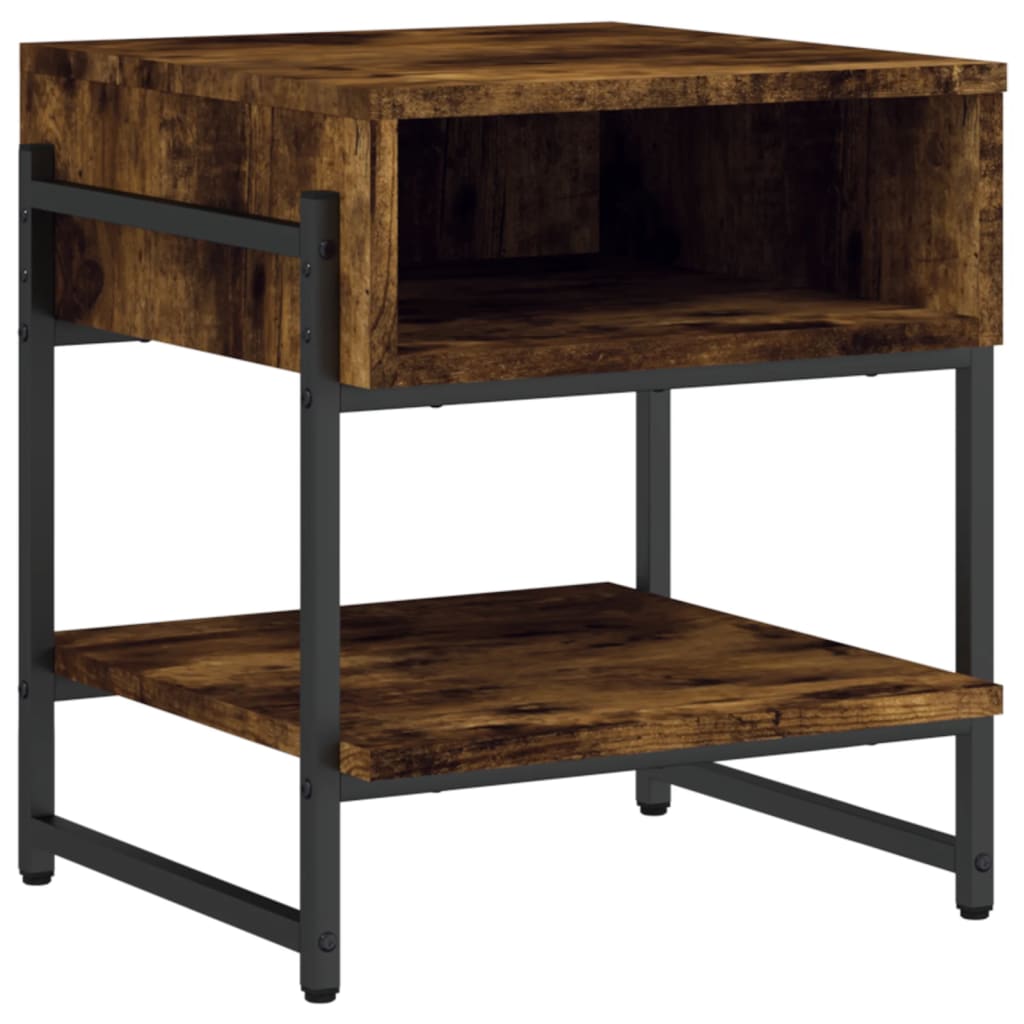 vidaXL Coffee Table Smoked Oak 15.7"x15.7"x17.7" Engineered Wood-0