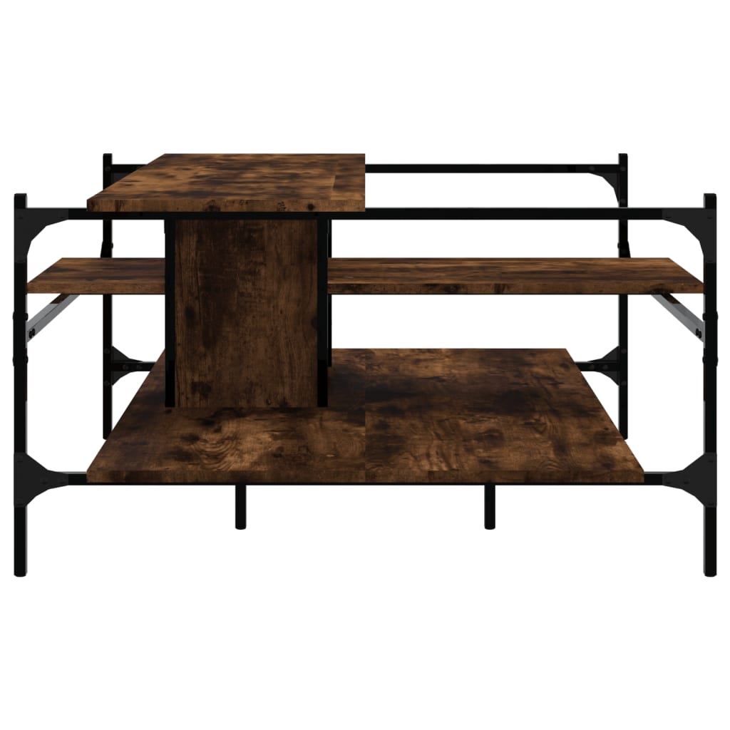 vidaXL Coffee Table Black 39.4"x39.4"x19.1" Engineered Wood-13
