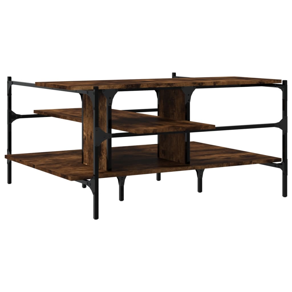 vidaXL Coffee Table Black 39.4"x39.4"x19.1" Engineered Wood-14