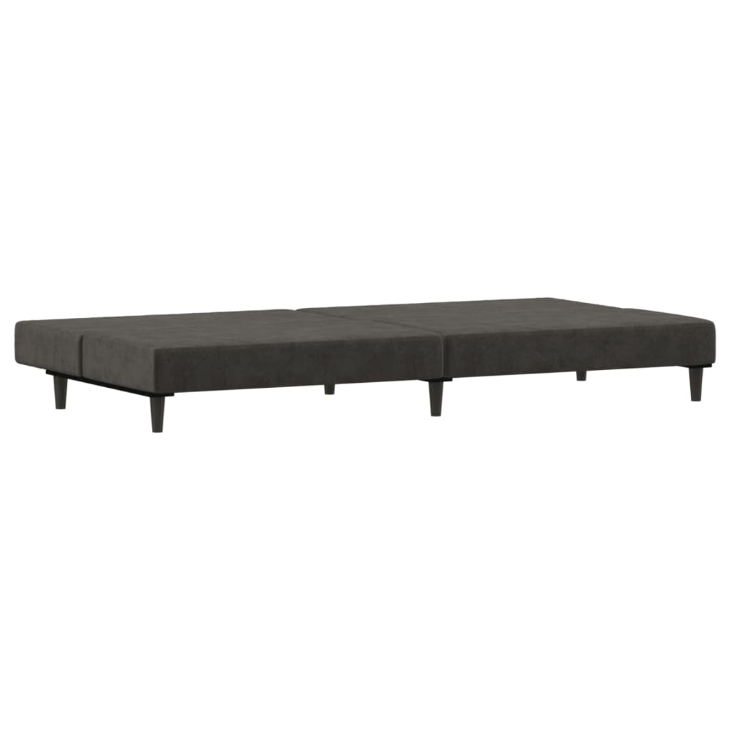 vidaXL 2-Seater Sofa Bed Dark Gray Velvet-4