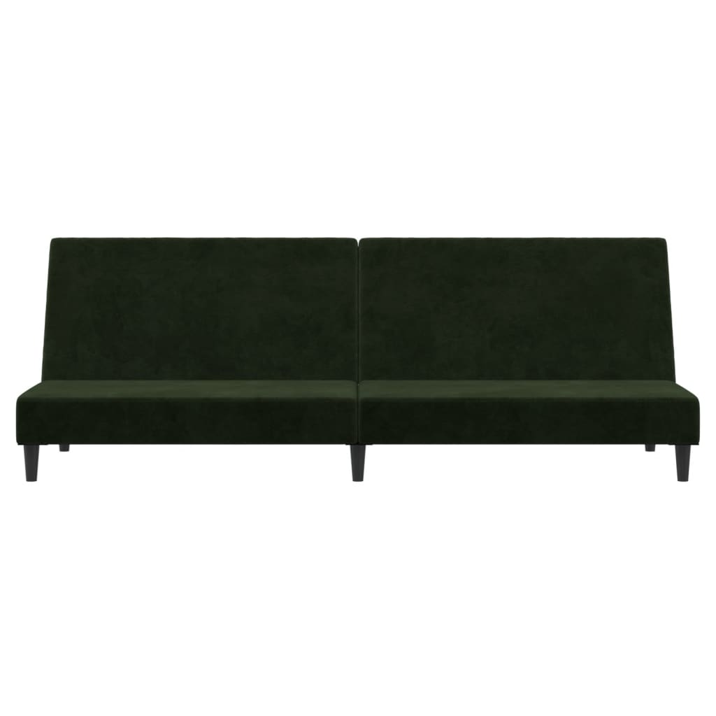 vidaXL 2-Seater Sofa Bed Dark Green Velvet-4
