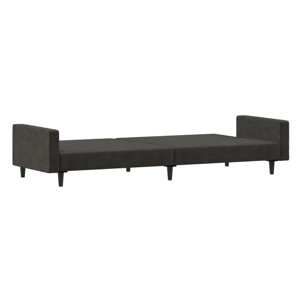 vidaXL 2-Seater Sofa Bed Dark Gray Velvet-5