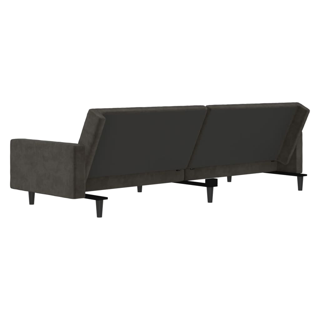 vidaXL 2-Seater Sofa Bed Dark Gray Velvet-7