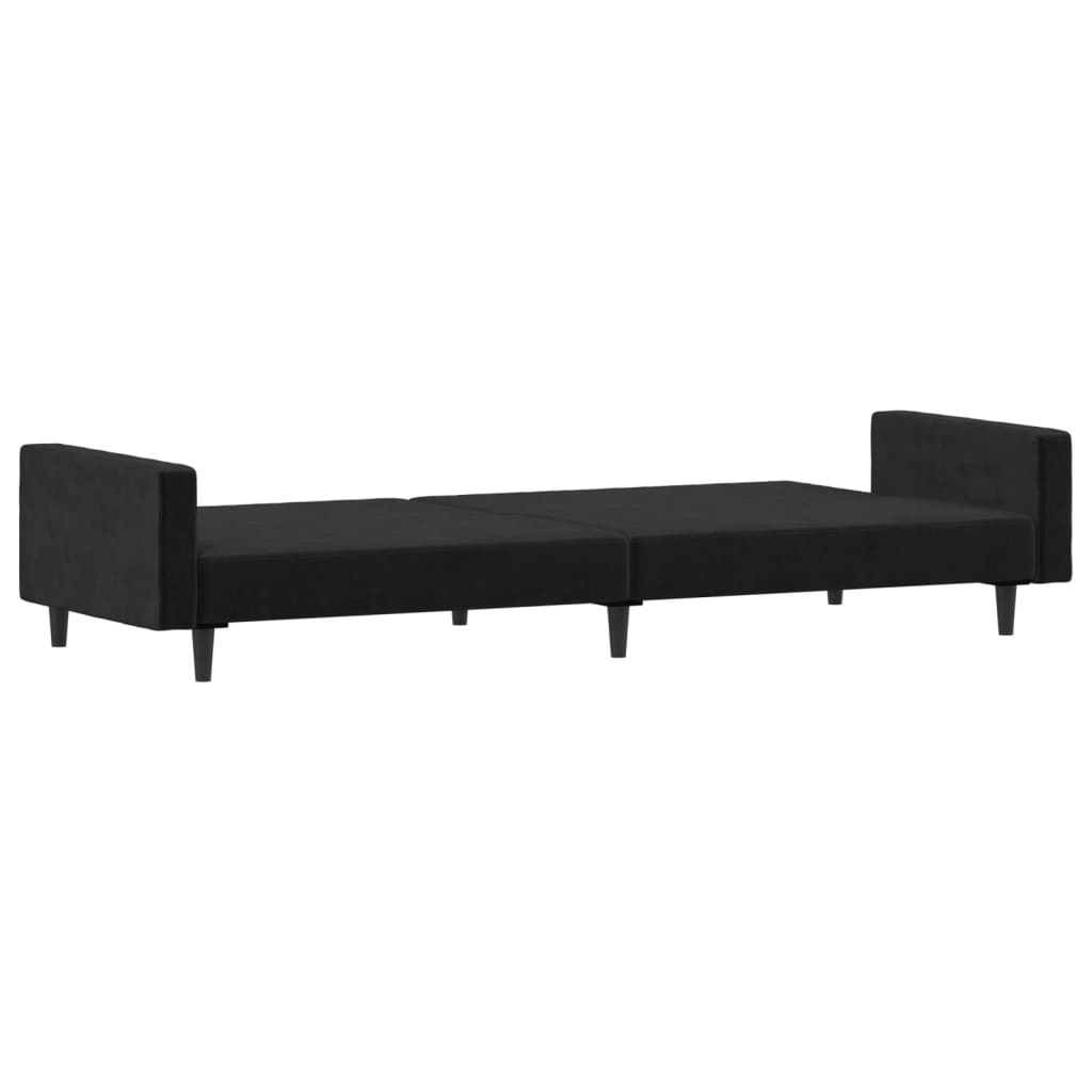 vidaXL 2-Seater Sofa Bed Black Velvet-5