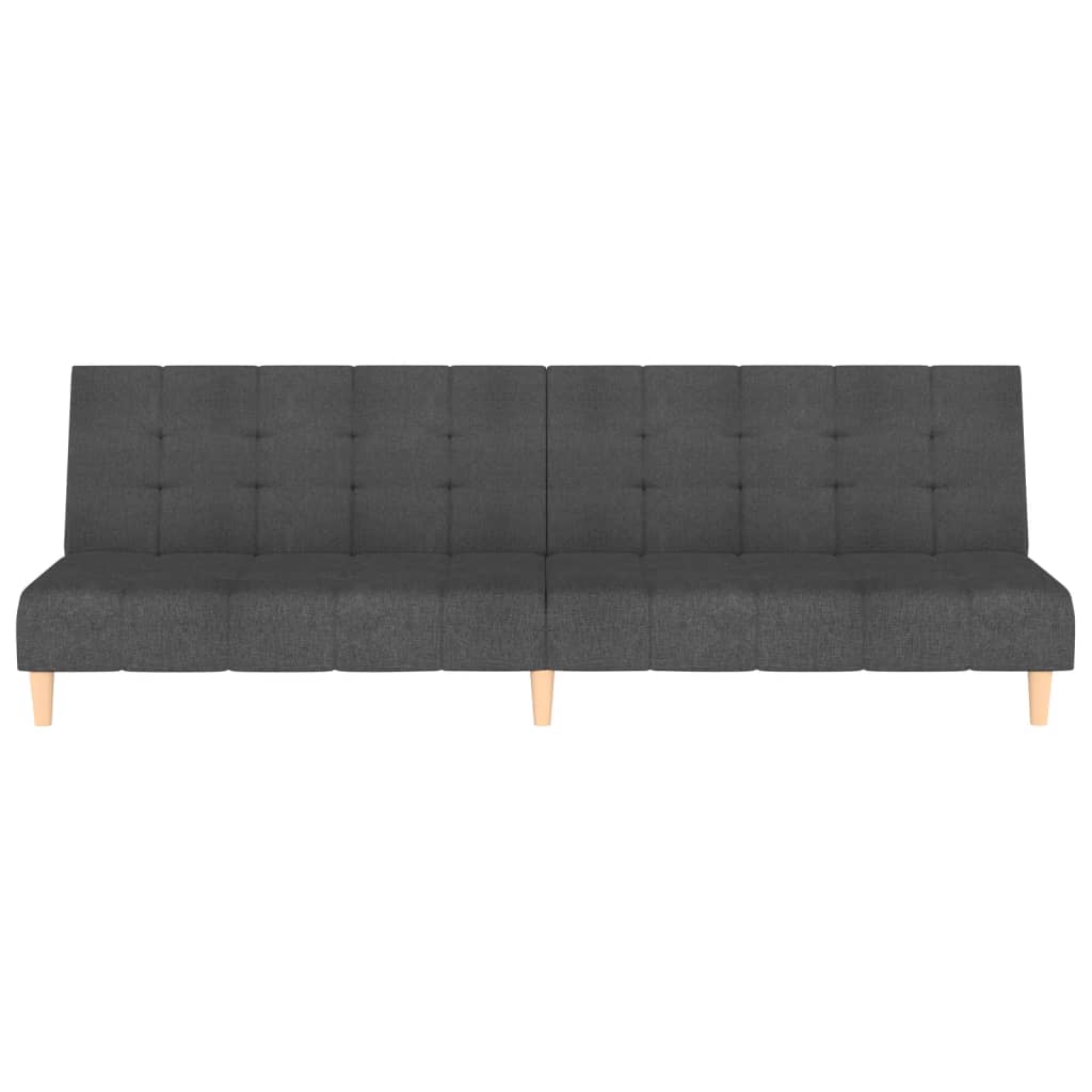 vidaXL 2-Seater Sofa Bed Dark Gray Fabric-4