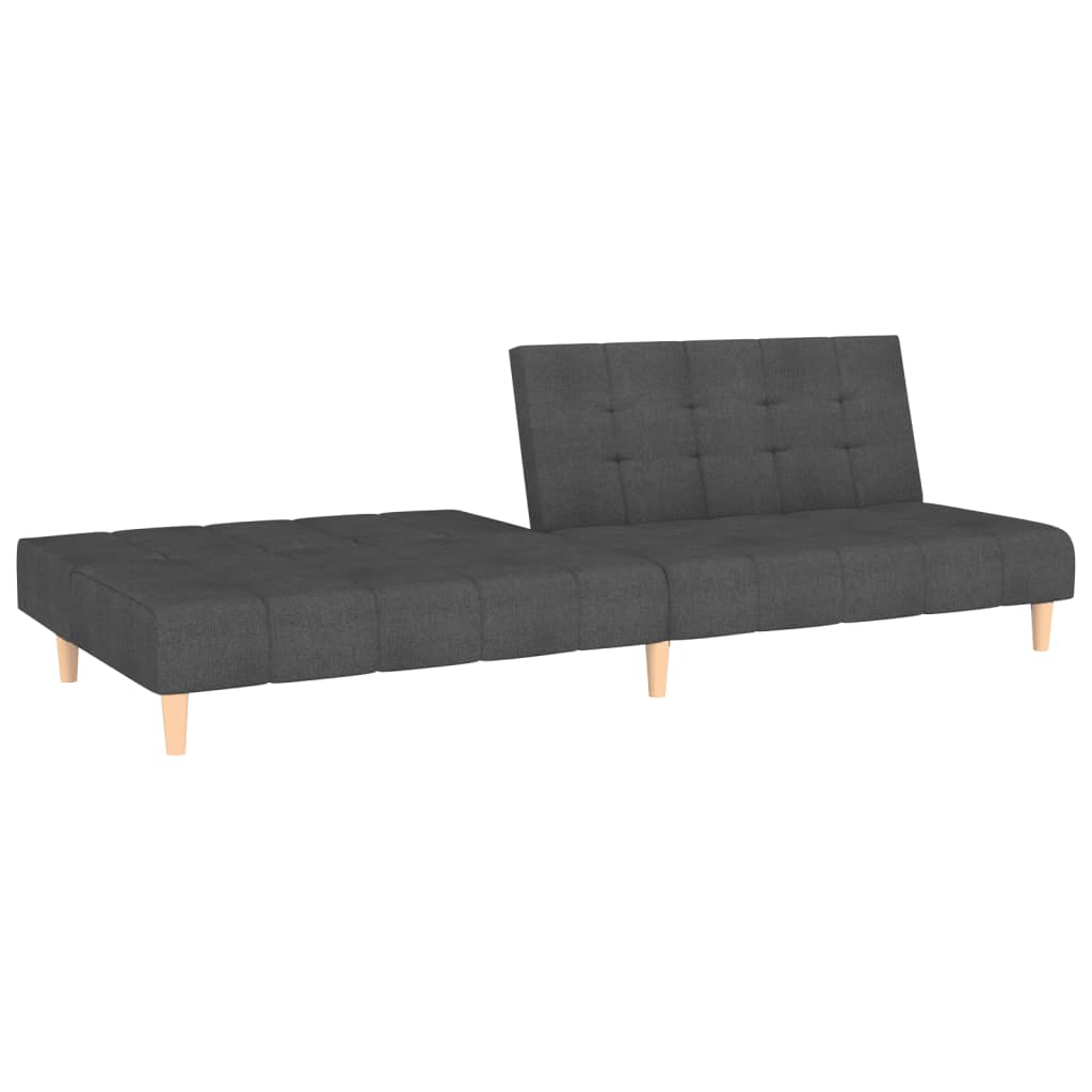vidaXL 2-Seater Sofa Bed Dark Gray Fabric-5