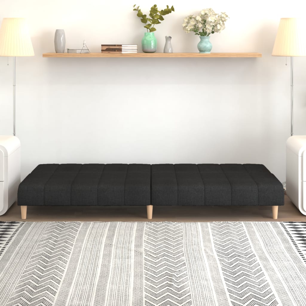 vidaXL 2-Seater Sofa Bed Black Fabric-1