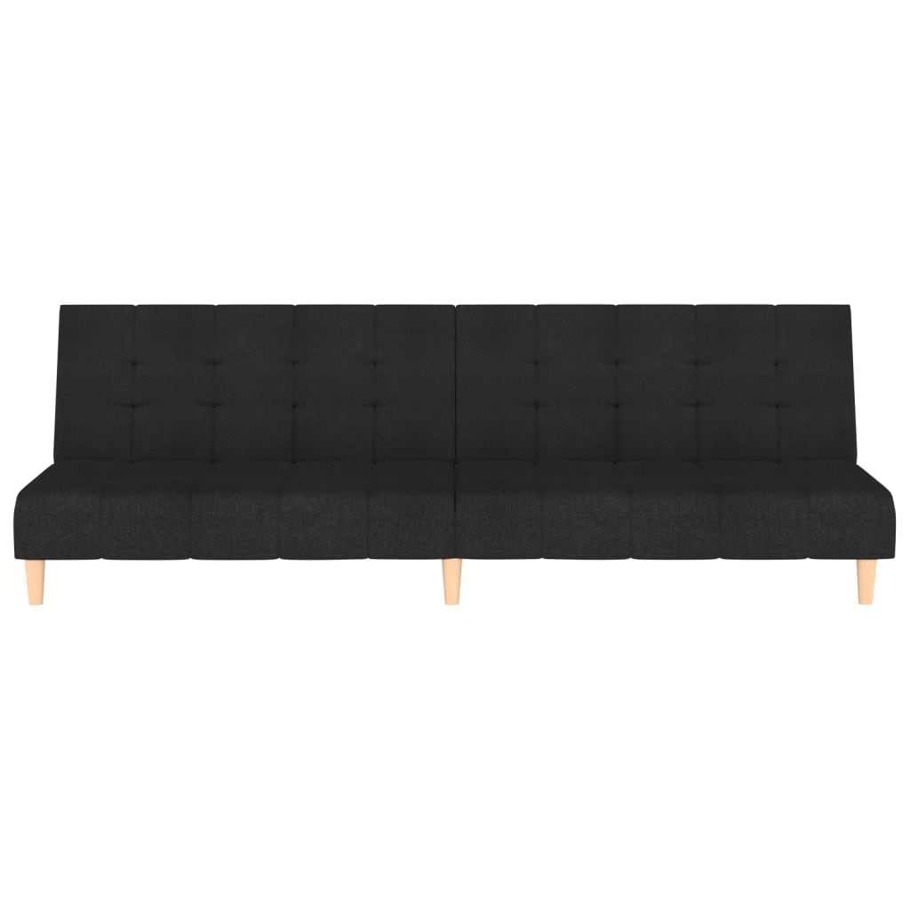 vidaXL 2-Seater Sofa Bed Black Fabric-2