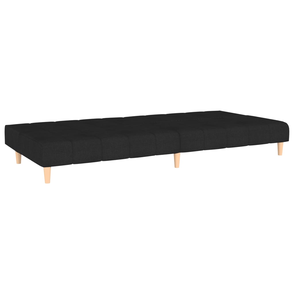 vidaXL 2-Seater Sofa Bed Black Fabric-4