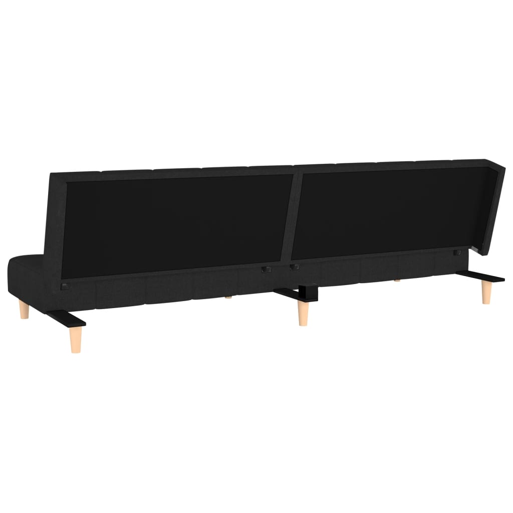 vidaXL 2-Seater Sofa Bed Black Fabric-5