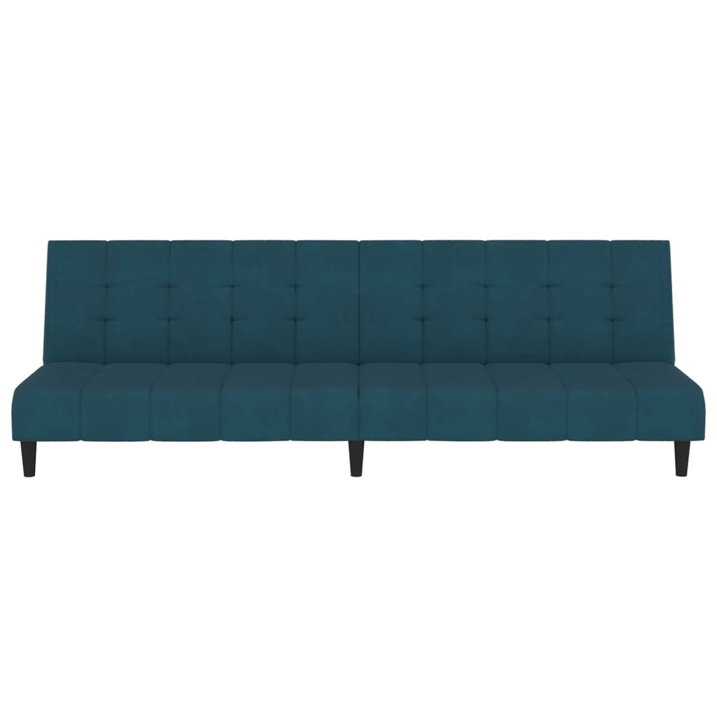 vidaXL 2-Seater Sofa Bed Blue Velvet-2