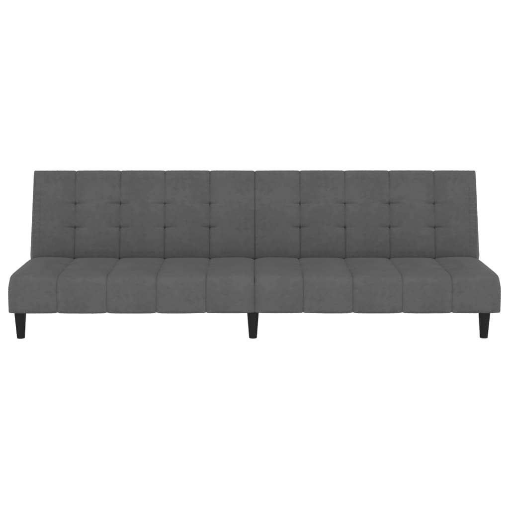 vidaXL 2-Seater Sofa Bed Dark Gray Velvet-4