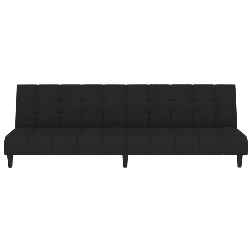 vidaXL 2-Seater Sofa Bed Black Velvet-4