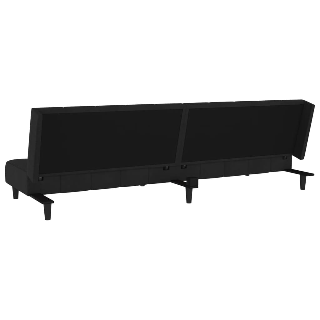 vidaXL 2-Seater Sofa Bed Black Velvet-6