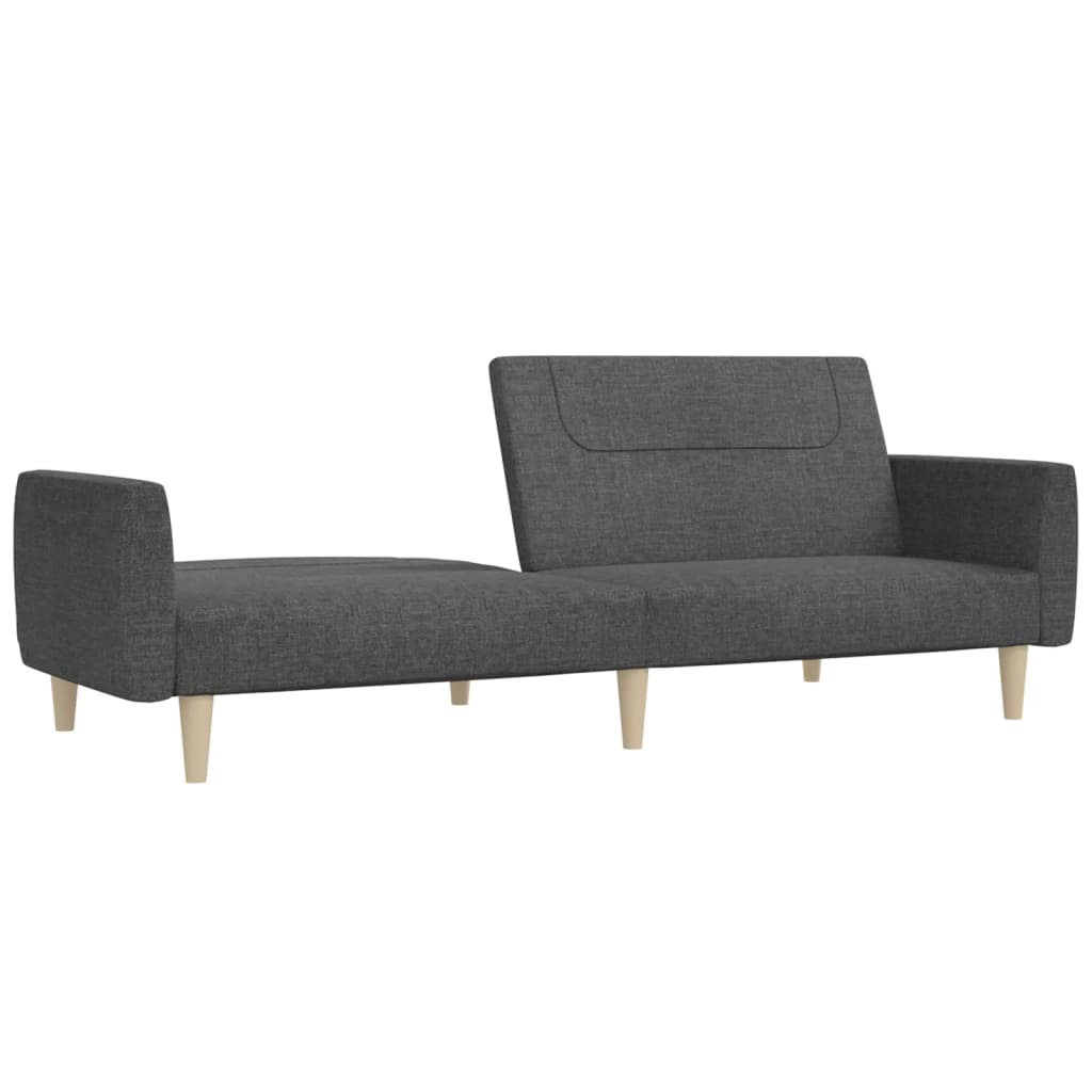 vidaXL 2-Seater Sofa Bed Dark Gray Fabric-2