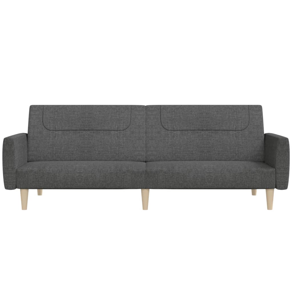 vidaXL 2-Seater Sofa Bed Dark Gray Fabric-3