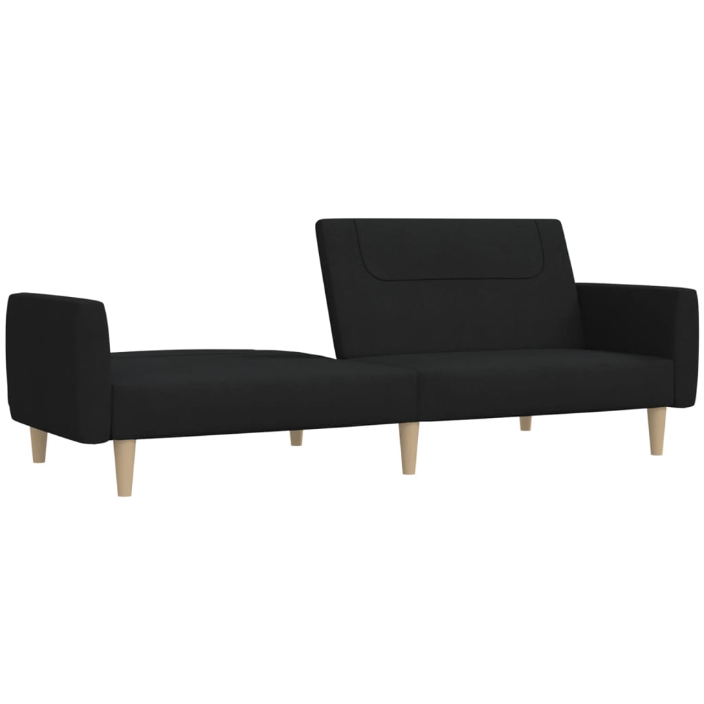 vidaXL 2-Seater Sofa Bed Black Fabric-2