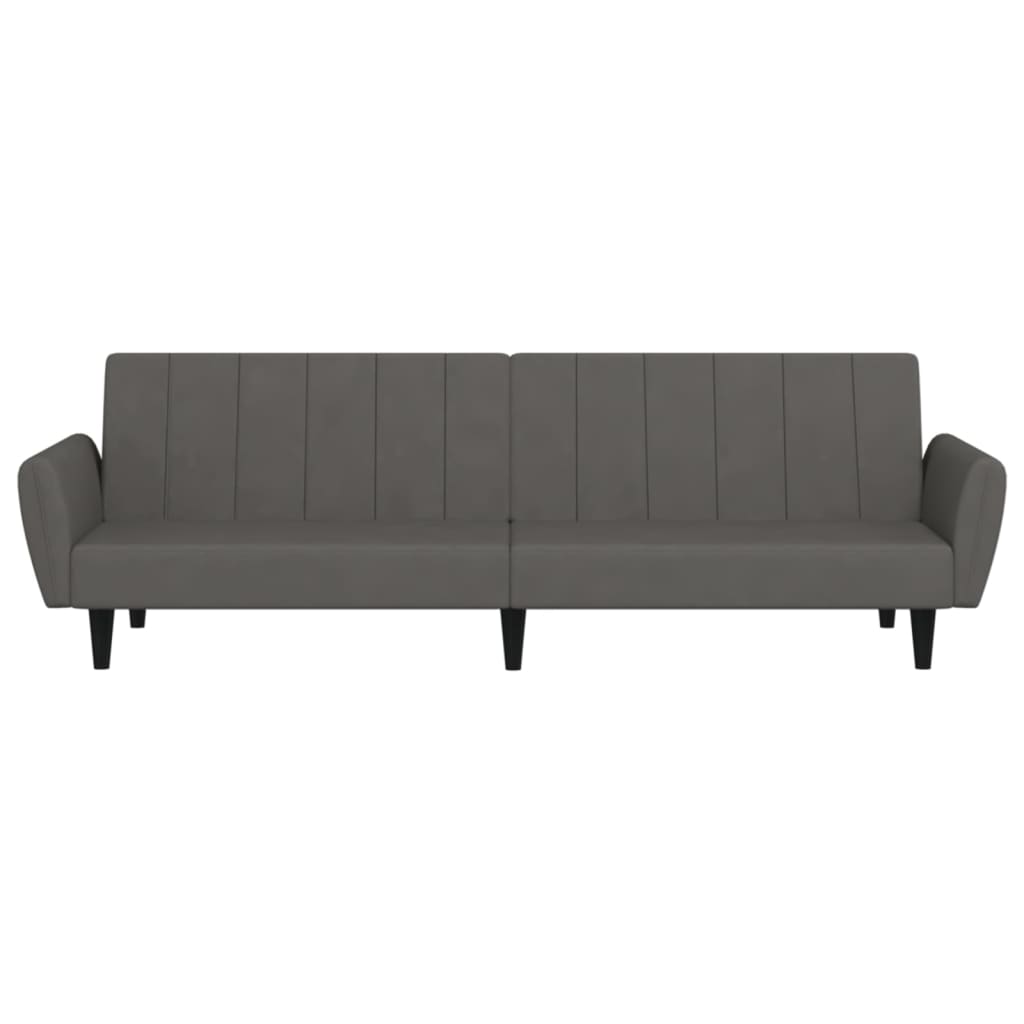 vidaXL 2-Seater Sofa Bed Dark Gray Velvet-2