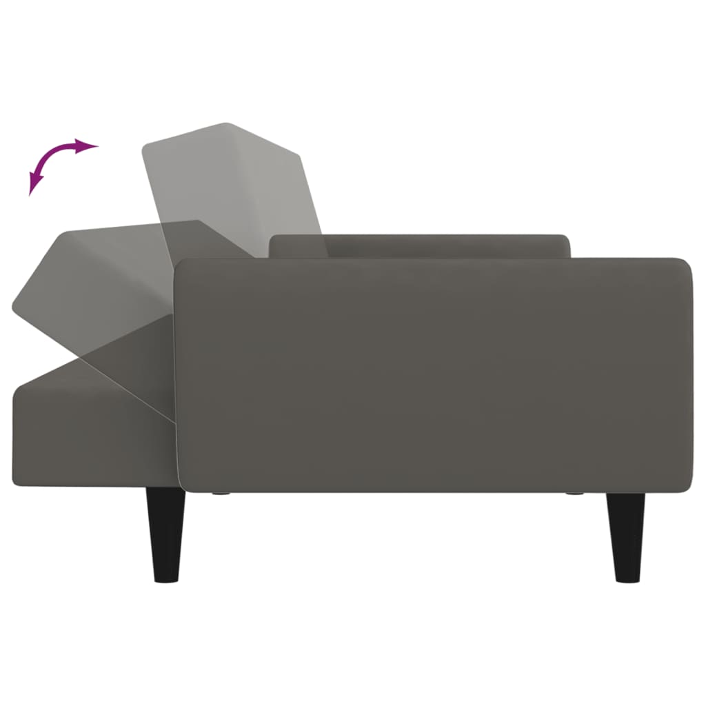 vidaXL 2-Seater Sofa Bed Dark Gray Velvet-4