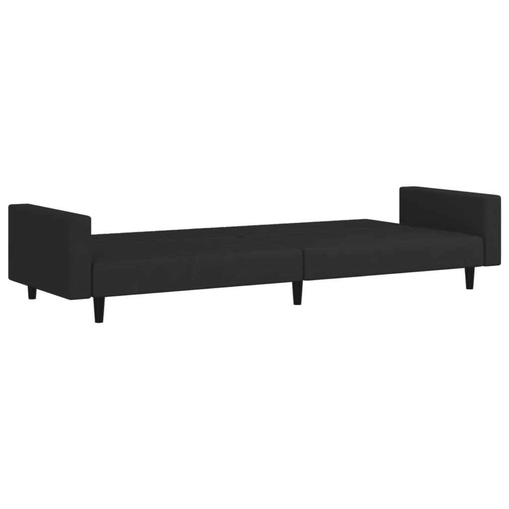 vidaXL 2-Seater Sofa Bed Black Velvet-5