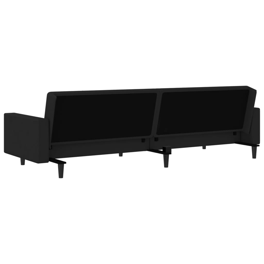 vidaXL 2-Seater Sofa Bed Black Velvet-7