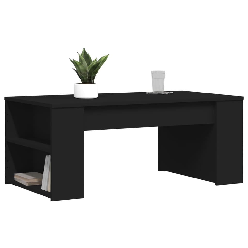 vidaXL Coffee Table Black 40.2"x21.7"x16.5" Engineered Wood-3