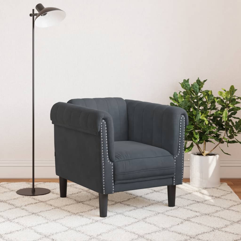 vidaXL Sofa Chair Dark Gray Velvet-1