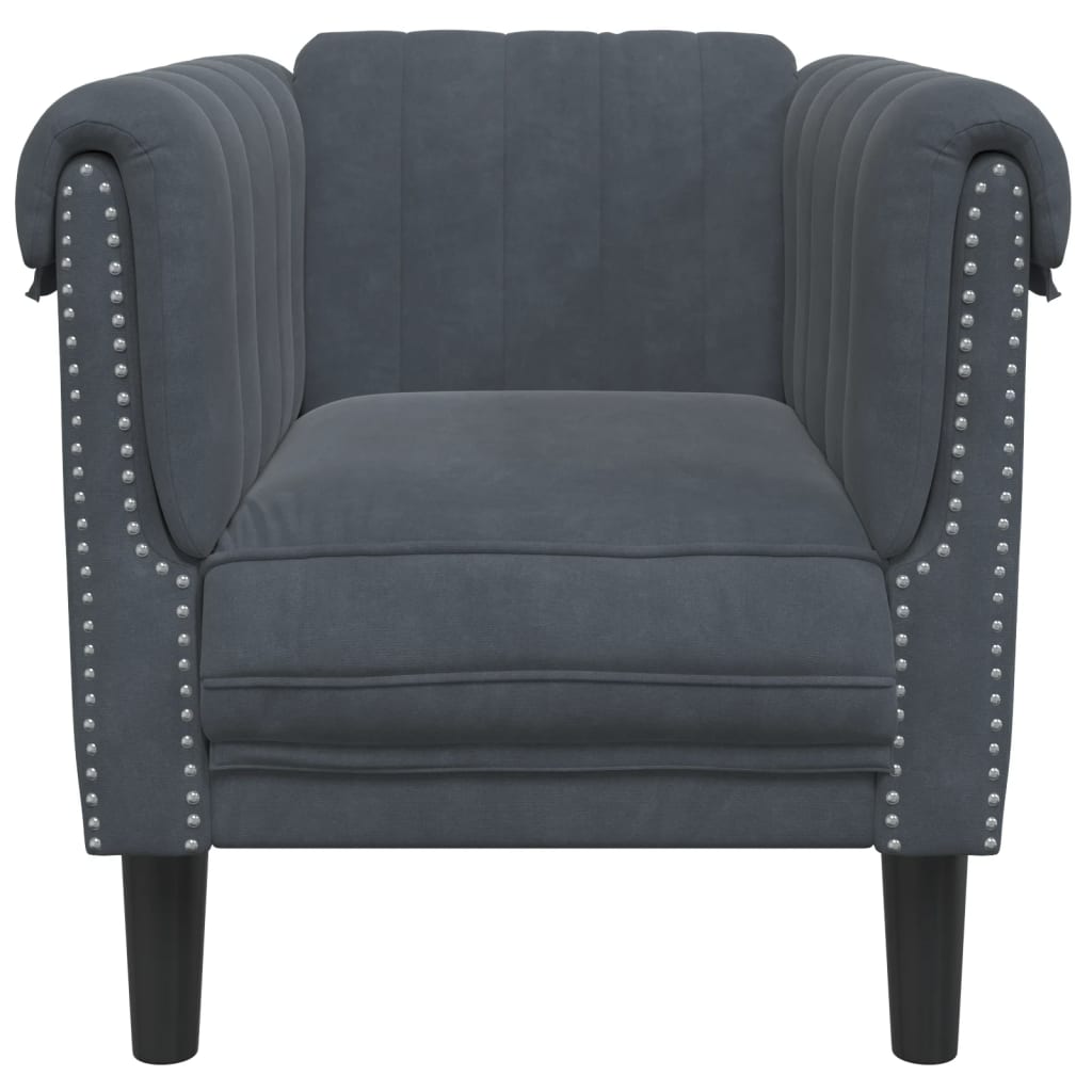 vidaXL Sofa Chair Dark Gray Velvet-3