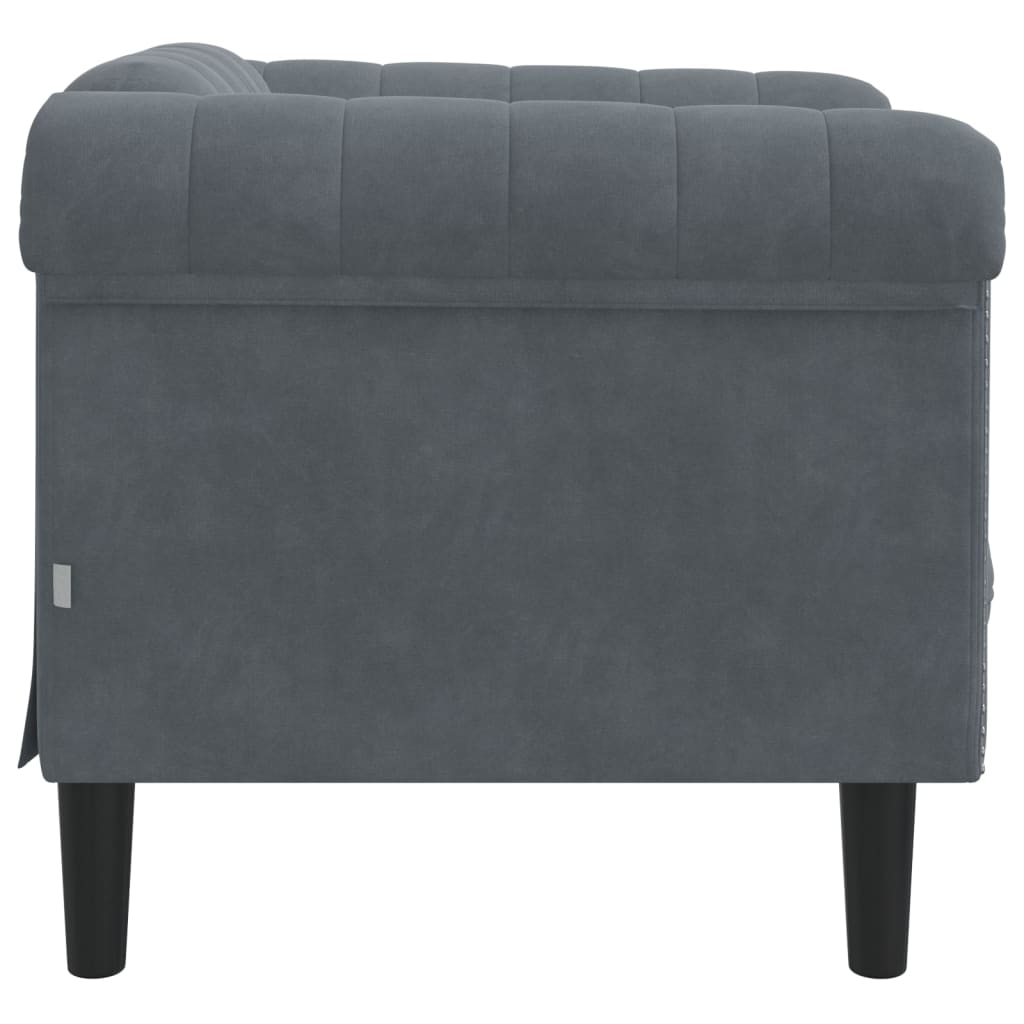 vidaXL Sofa Chair Dark Gray Velvet-4