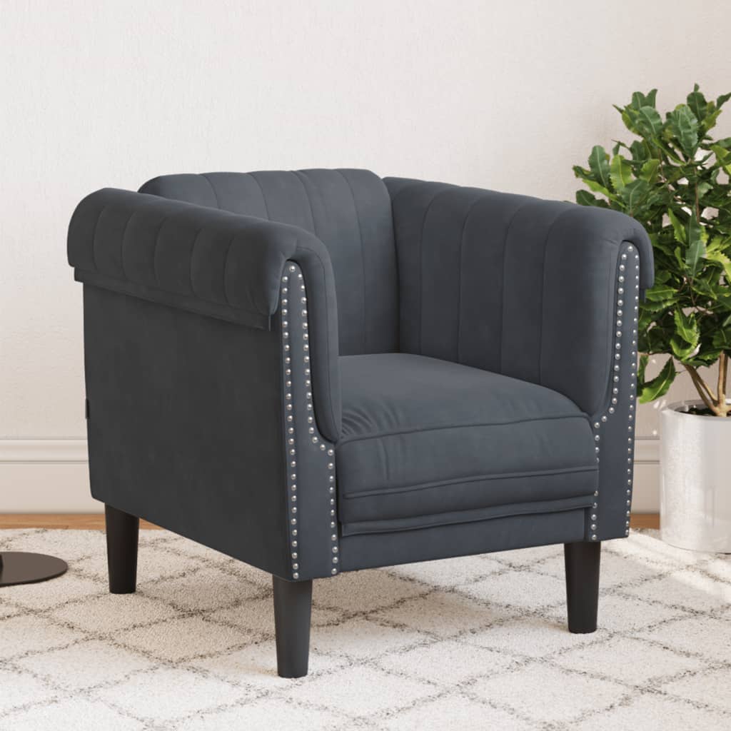 vidaXL Sofa Chair Dark Gray Velvet-0