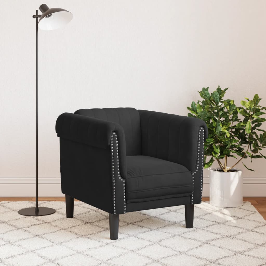 vidaXL Sofa Chair Black Velvet-1