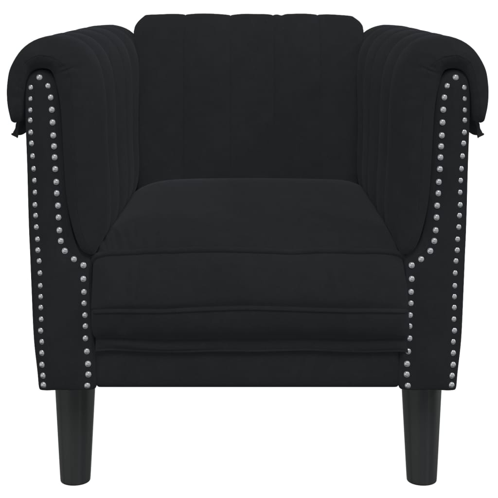 vidaXL Sofa Chair Black Velvet-3