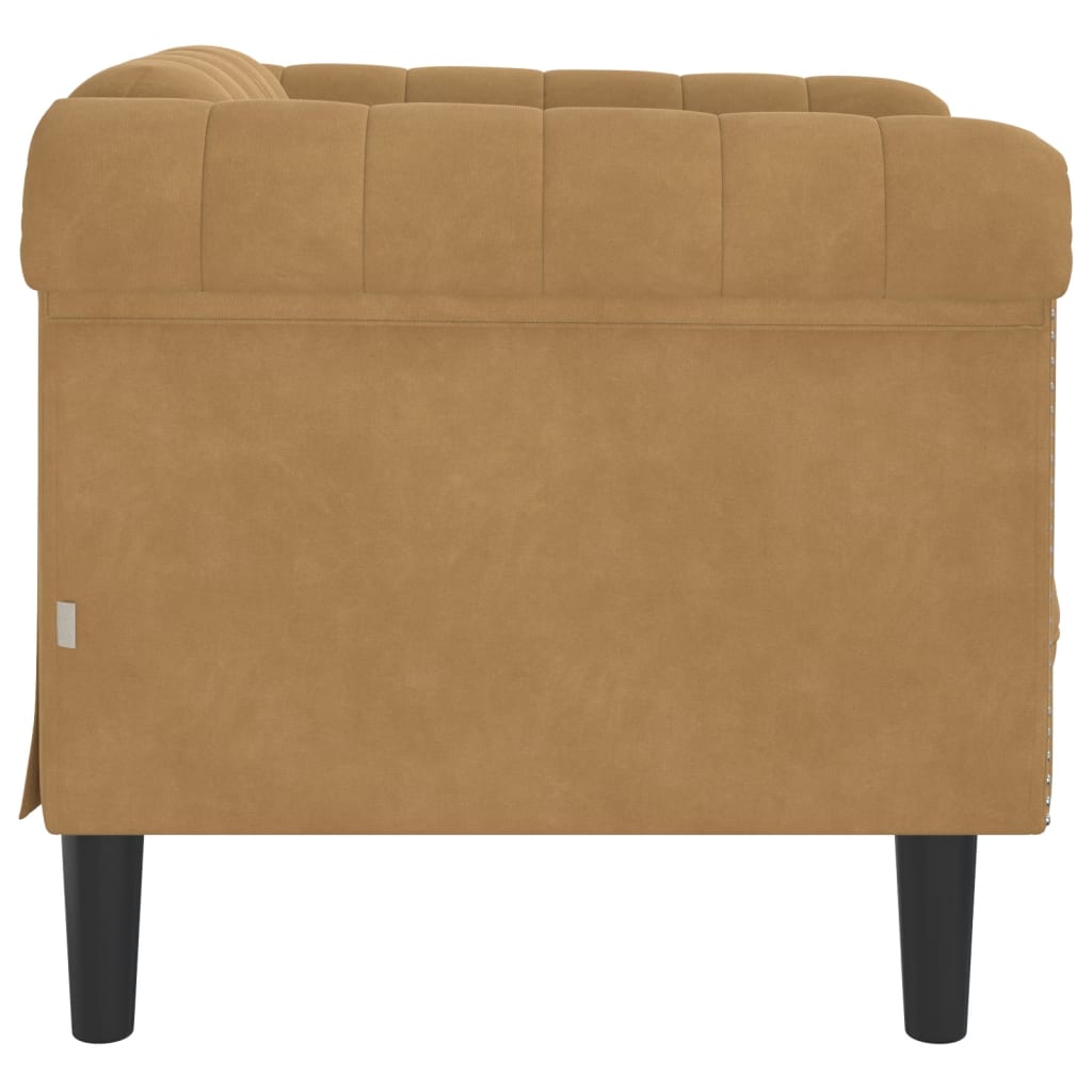 vidaXL Sofa Chair Brown Faux Suede Leather-4