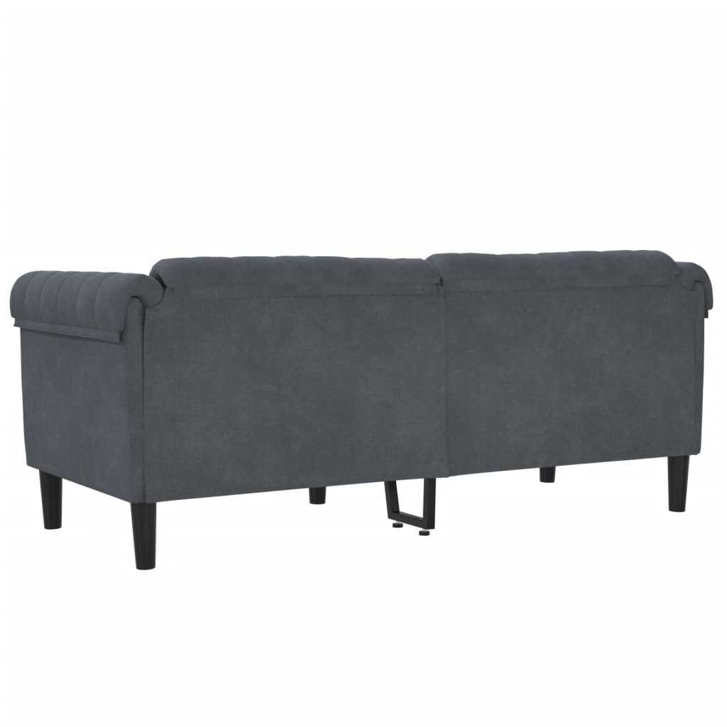 vidaXL Sofa 2-Seater Dark Gray Velvet-4