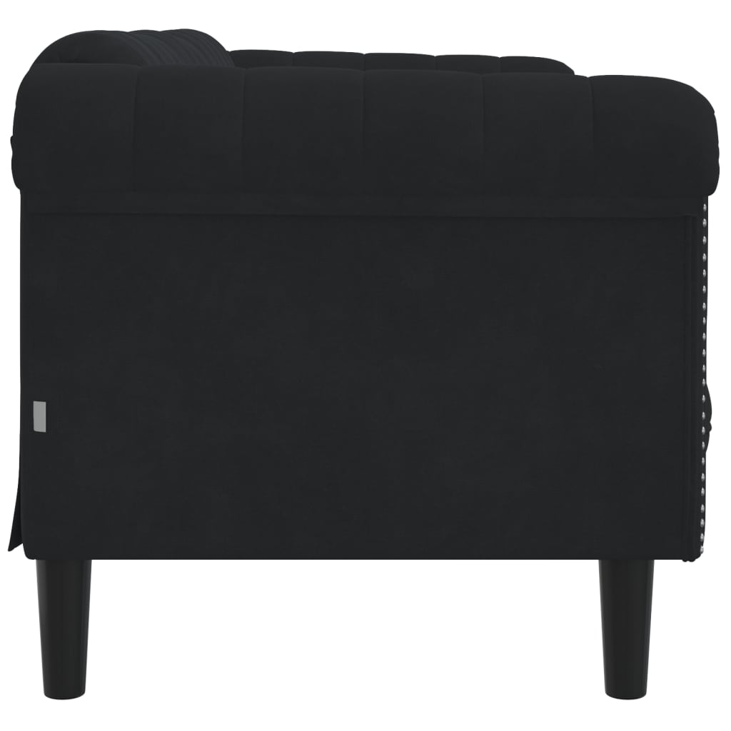 vidaXL Sofa 2-Seater Black Velvet-3