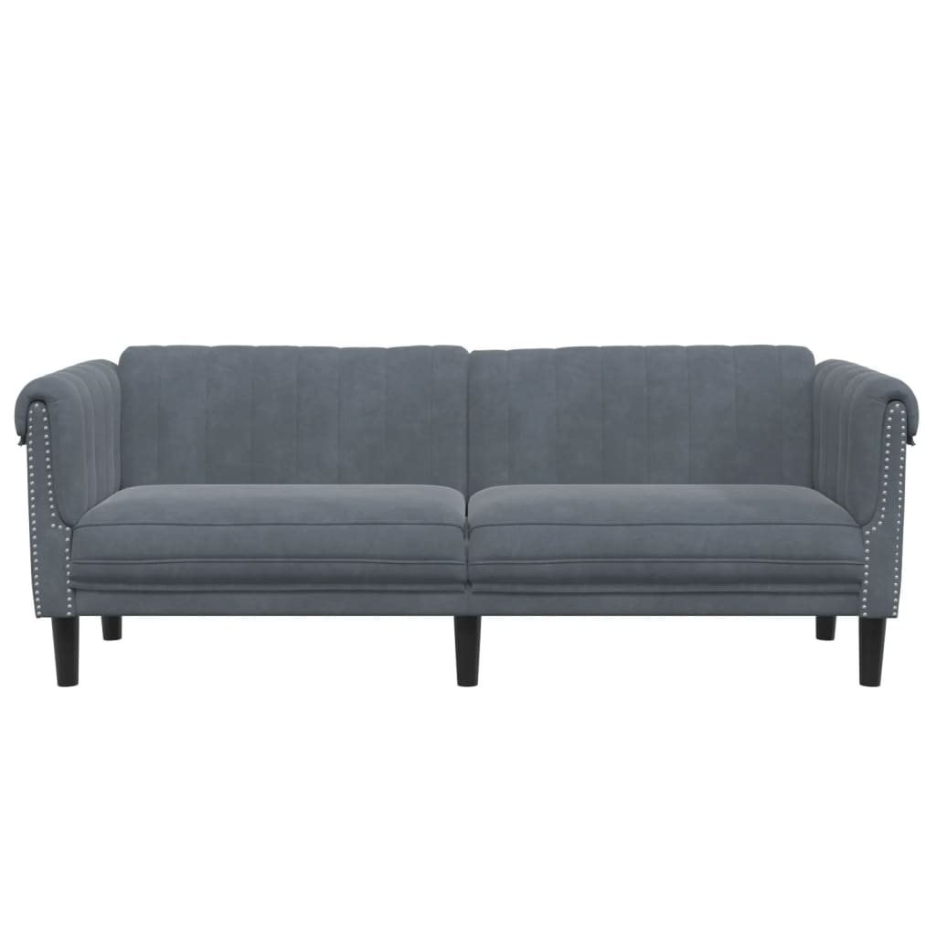 vidaXL Sofa 3-Seater Dark Gray Velvet-3