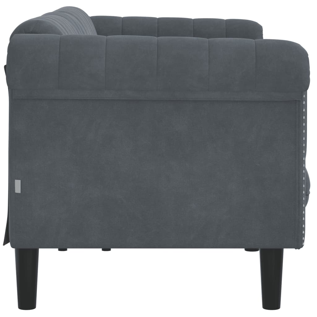 vidaXL Sofa 3-Seater Dark Gray Velvet-4