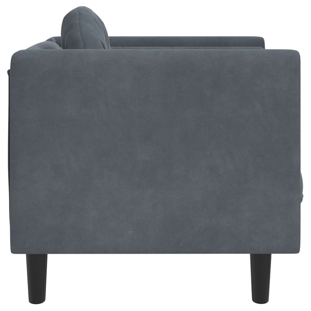 vidaXL Sofa Chair with Cushion Dark Gray Velvet-3