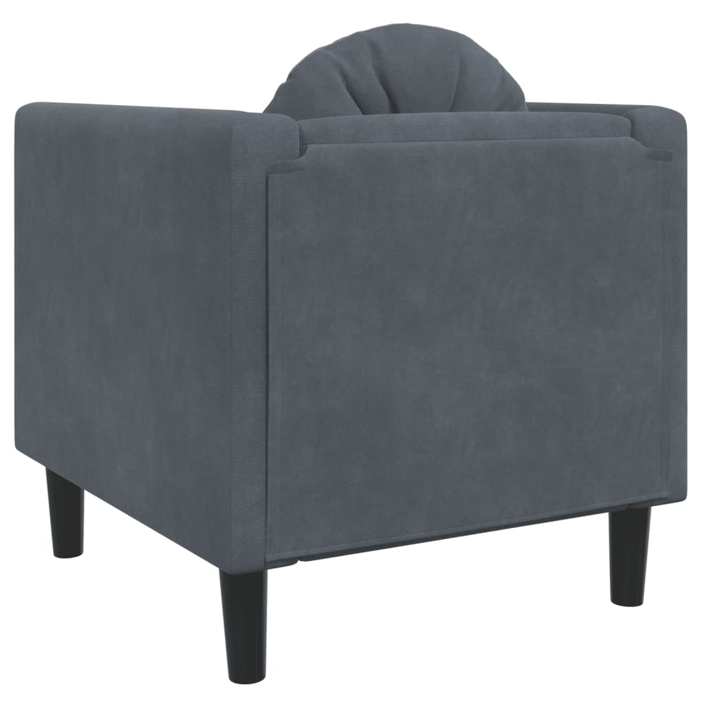 vidaXL Sofa Chair with Cushion Dark Gray Velvet-4