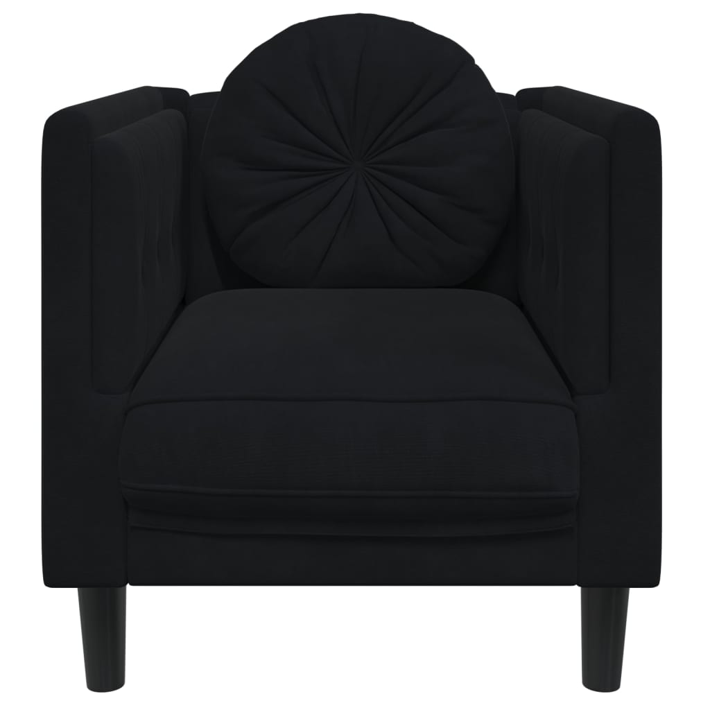 vidaXL Sofa Chair with Cushion Black Velvet-2