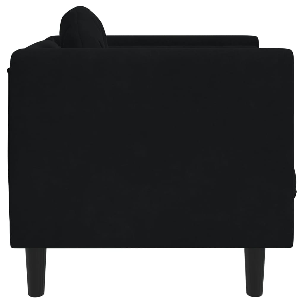 vidaXL Sofa Chair with Cushion Black Velvet-3