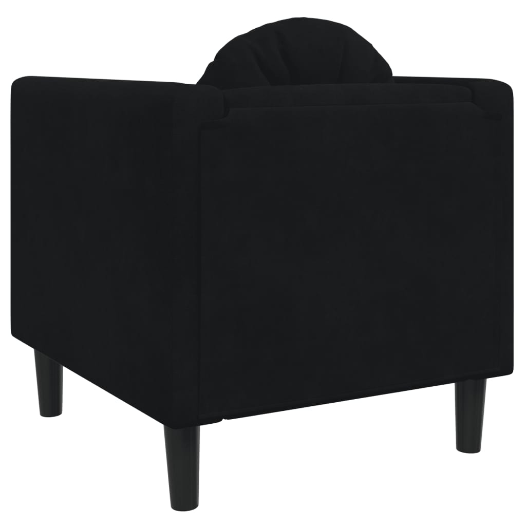 vidaXL Sofa Chair with Cushion Black Velvet-4