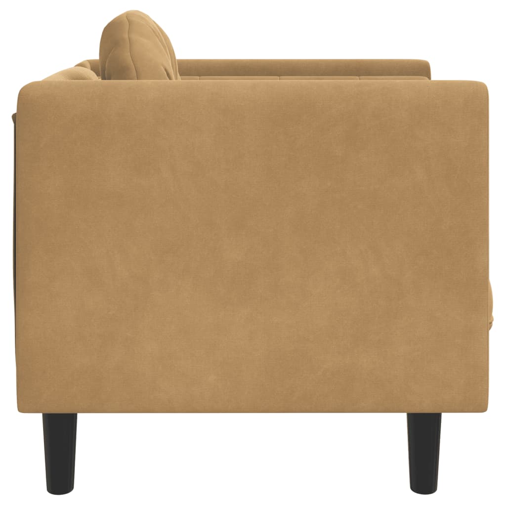 vidaXL Sofa Chair with Cushion Brown Faux Suede Leather-3