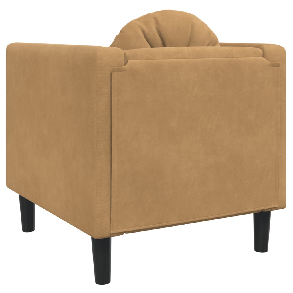 vidaXL Sofa Chair with Cushion Brown Faux Suede Leather-4