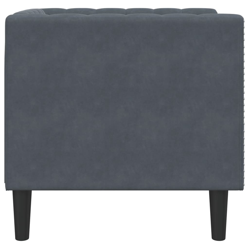 vidaXL Chesterfield Sofa Chair Dark Gray Velvet-4