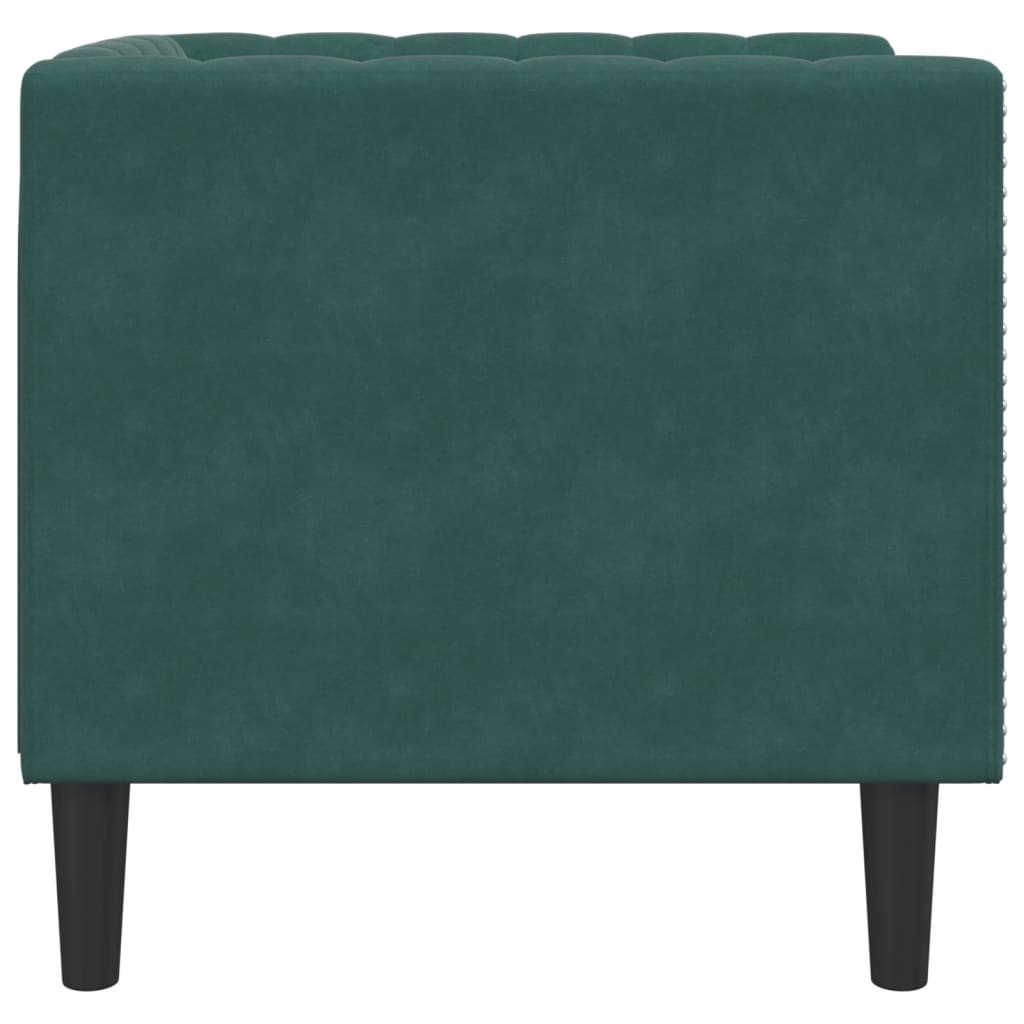 vidaXL Chesterfield Sofa Chair Dark Green Velvet-4