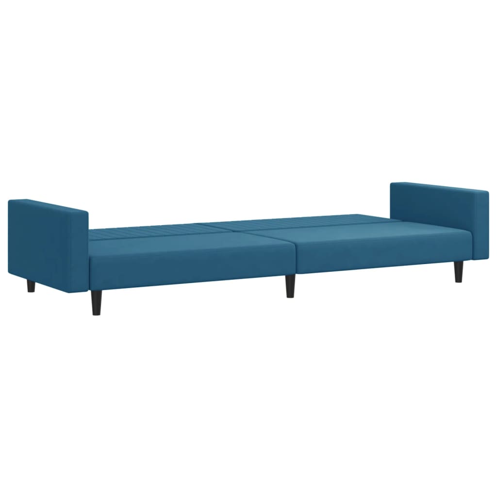 vidaXL 2 Piece Sofa Set Blue Velvet-4