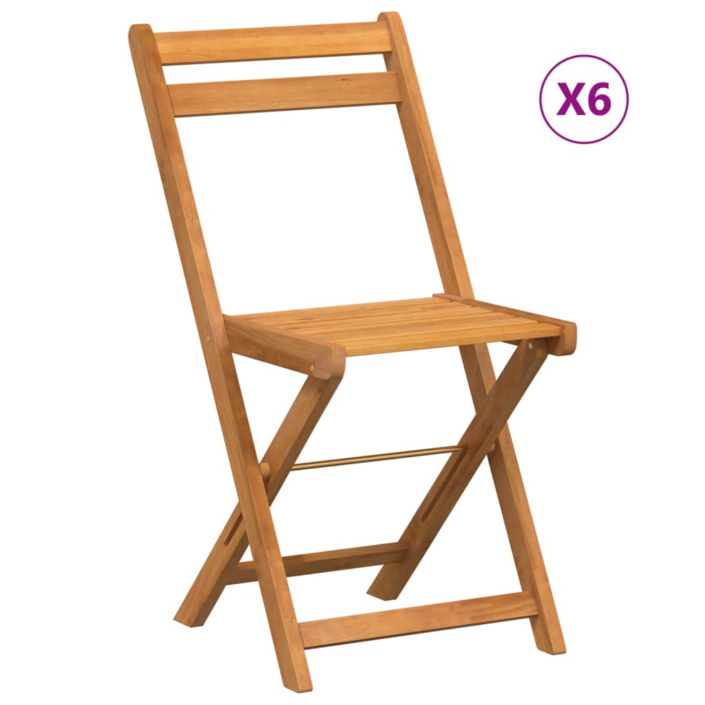 vidaXL Folding Bistro Chairs Outdoor Patio Dining Furniture Solid Wood Acacia-7
