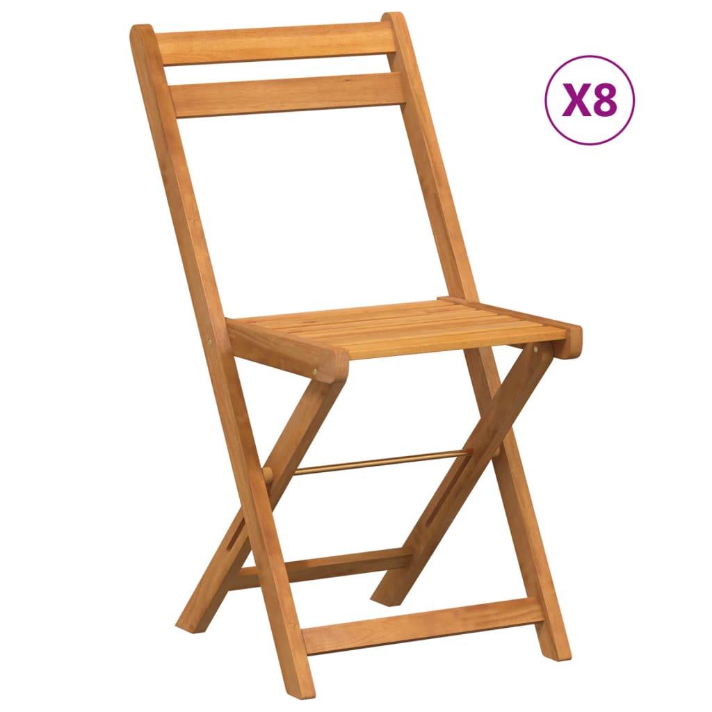 vidaXL Folding Bistro Chairs Outdoor Patio Dining Furniture Solid Wood Acacia-8